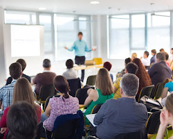 person taking a class