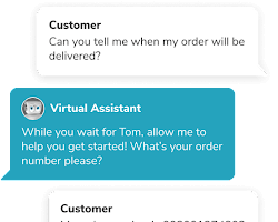 virtual assistant chatting with a customer