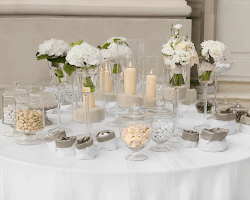 candy buffet with a plan for cleanup