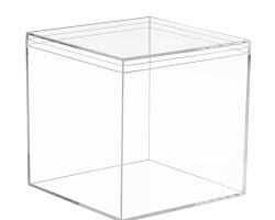Clear containers used to store craft supplies