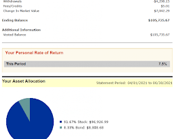 person with a retirement savings account statement