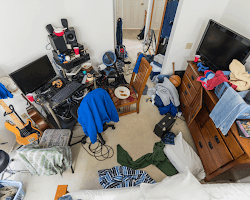 cluttered room