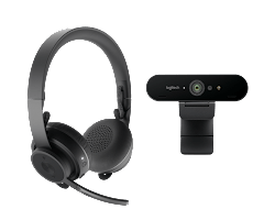 high-quality webcam and a headset