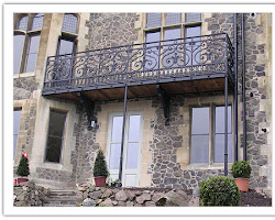 Antique balcony with wrought ironwork