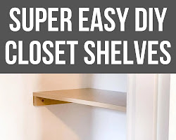 Built-in shelving in a closet