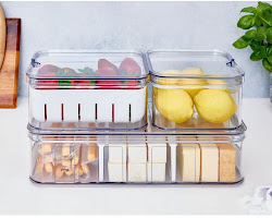 Clear containers used to store food