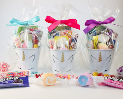 Favor bags filled with candy