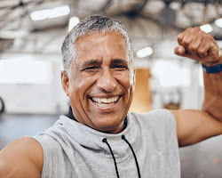 Person working out with a smile on their face