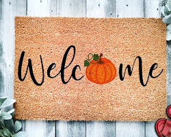 Pumpkin welcome mat