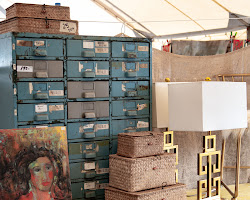 Vintage furniture being sold at a local antique shop