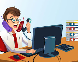 call center agent handling multiple calls