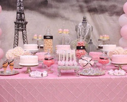 candy buffet set up by a professional