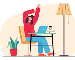 employee taking a break from work