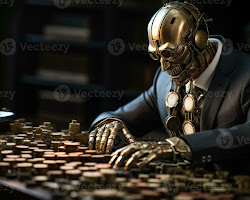financial analyst using an AI system to make investment decisions