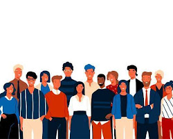 group of people from different backgrounds working together