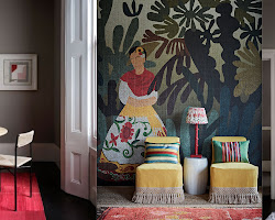 living room with a statement piece