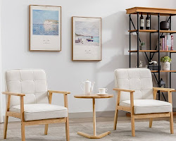 living room with comfortable retro furniture