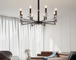 living room with vintage-inspired lighting