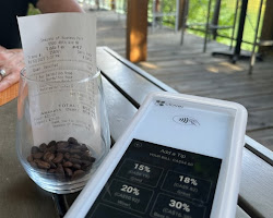 menu from a restaurant that offers a variety of tipping options