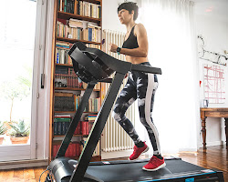 patient exercising on a treadmill