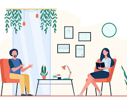 person sitting in a therapist's office