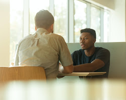 two people talking to each other