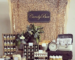 vintage-themed candy buffet