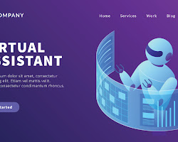 virtual assistant looking at a graph of data