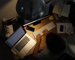 virtual assistant working at night